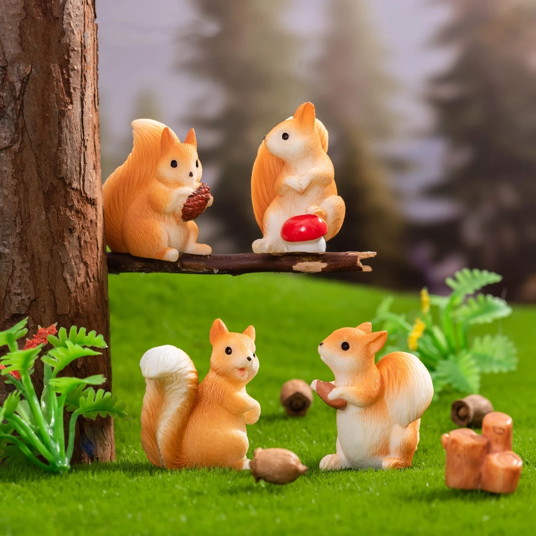 Squrriel Resin Animals Figurines 10pcs 3D Kawaii Miniature Decorations for DIY Micro Garden Landscape
Squrriel Resin Animals Figurines 10pcs 3D Kawaii Miniature Decorations for DIY Micro Garden Landscape