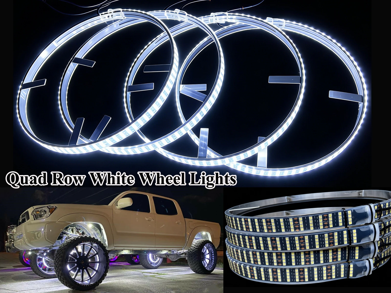 Ultra Bright Car Truck Rim Underbody Accent Lighting 15.5" Quad Row Pure White LED Wheel Ring Lights Kits Waterproof Remote Switch Control Universal Fits
Ultra Bright Car Truck Rim Underbody Accent Lighting 15.5" Quad Row Pure White LED Wheel Ring Lights Kits Waterproof Remote Switch Control Universal Fits