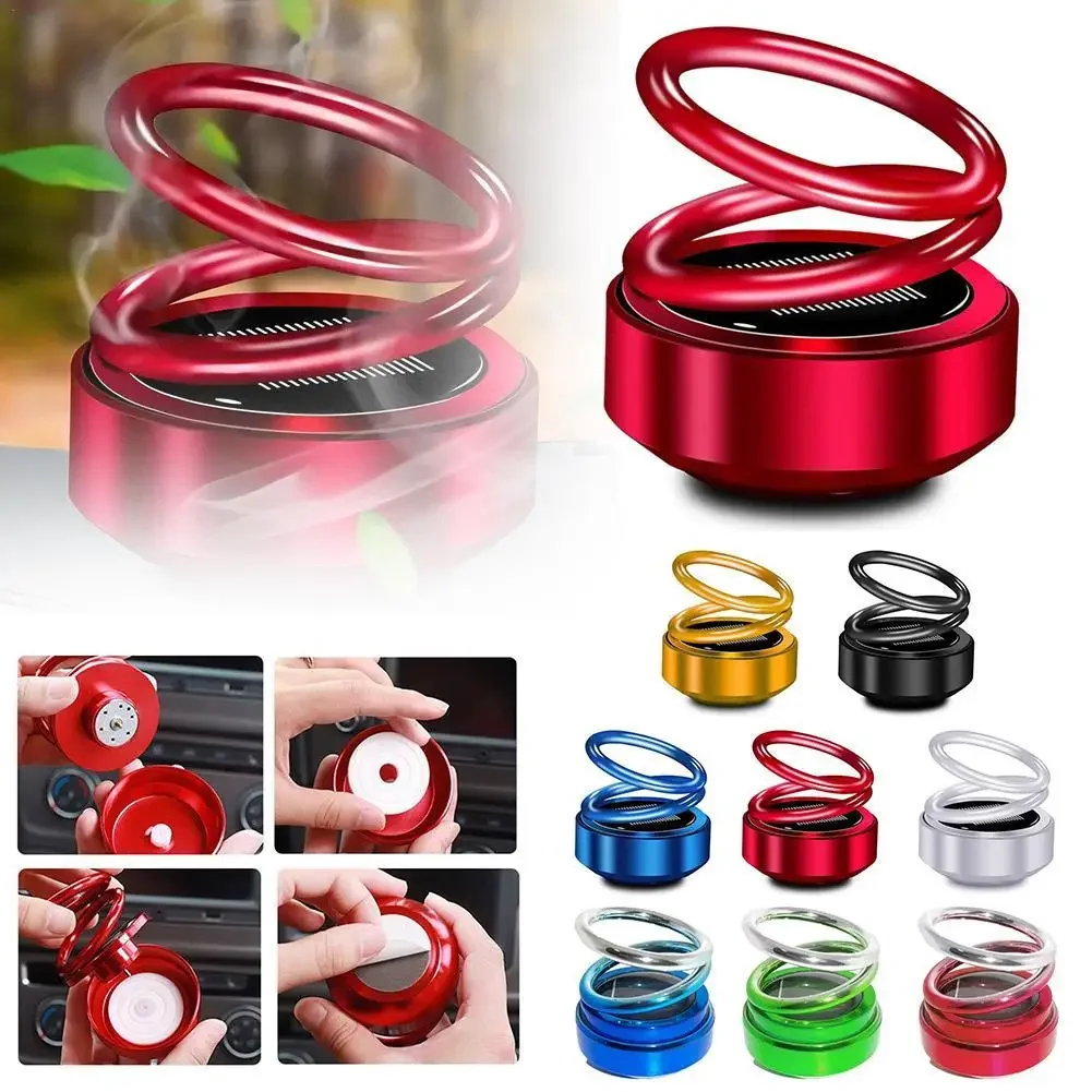 Solar Auto Aromatherapy Rotating Car Air Fresheners Car Decorations Aroma Double Ring Vehicle Diffuser car Accessories
Solar Auto Aromatherapy Rotating Car Air Fresheners Car Decorations Aroma Double Ring Vehicle Diffuser car Accessories