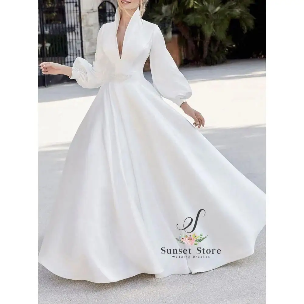 Customized White Evening Dresses Elegant Women Long Sleeve V-Neck Floor Length Draped Prom Dress Princess Birthday Party Gown
Customized White Evening Dresses Elegant Women Long Sleeve V-Neck Floor Length Draped Prom Dress Princess Birthday Party Gown