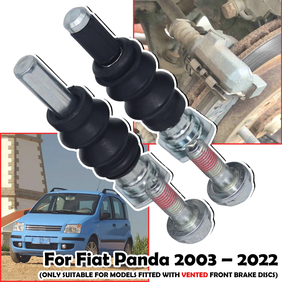 Front Brake Caliper Slider Guide Pins Bolt Kit For Fiat Panda 2003 – 2022 Left Right Disc Housing Bellows Sleeve Bushing Seal
Front Brake Caliper Slider Guide Pins Bolt Kit For Fiat Panda 2003 – 2022 Left Right Disc Housing Bellows Sleeve Bushing Seal