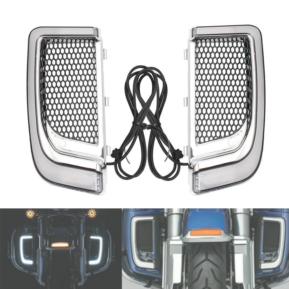 Chrome Lower LED Fairing Light Motorcycle Turn Signal For Harley Touring Street Electra Tri Glide FLHTKSE CVO Limited 2014-2021
Chrome Lower LED Fairing Light Motorcycle Turn Signal For Harley Touring Street Electra Tri Glide FLHTKSE CVO Limited 2014-2021