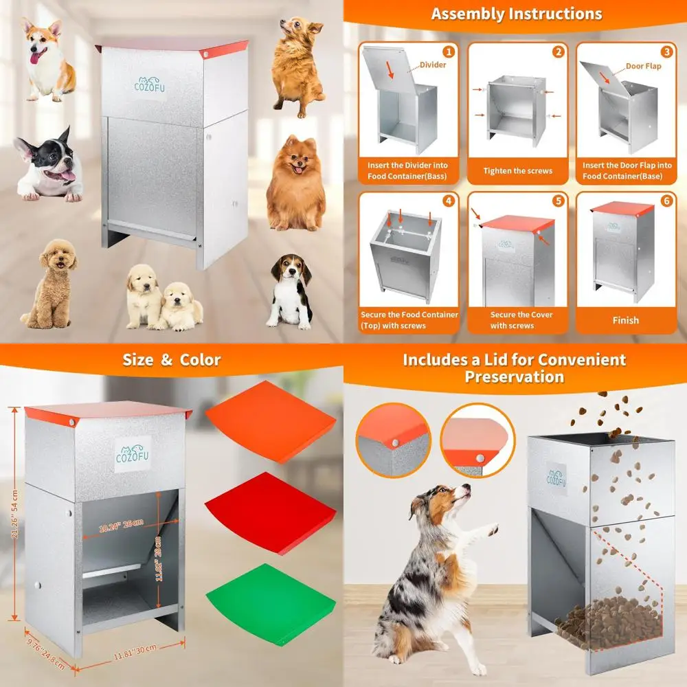 Уличная кормушка для собак из оцинкованной стали – автоматический гравитационный дозатор для всех размеров собак, вмещает 25 фунтов сухого корма
Уличная кормушка для собак из оцинкованной стали – автоматический гравитационный дозатор для всех размеров собак, вмещает 25 фунтов сухого корма