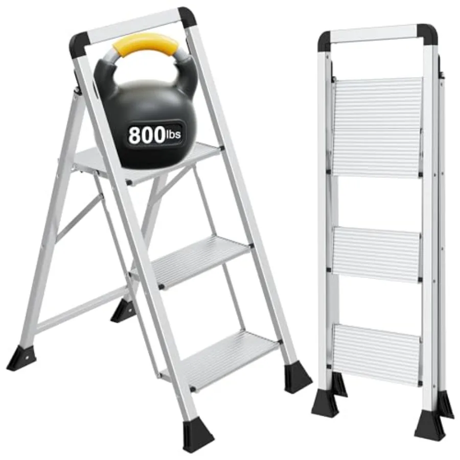 Aluminum Ladder with Wide Pedal and Handgrip, 00 lbs Capacity Heavy Duty Stool, Lightweight Aluminum Step Ladder, Foldable Ladd
Aluminum Ladder with Wide Pedal and Handgrip, 00 lbs Capacity Heavy Duty Stool, Lightweight Aluminum Step Ladder, Foldable Ladd