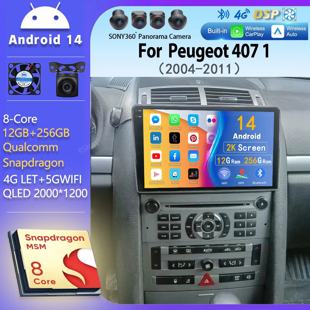 Android 14 Carplay Auto Car Radio For Peugeot 407 1 2004 2005 2006 - 2011 Navigation GPS Multimedia Player stereo wifi+4G DSP BT
Android 14 Carplay Auto Car Radio For Peugeot 407 1 2004 2005 2006 - 2011 Navigation GPS Multimedia Player stereo wifi+4G DSP BT