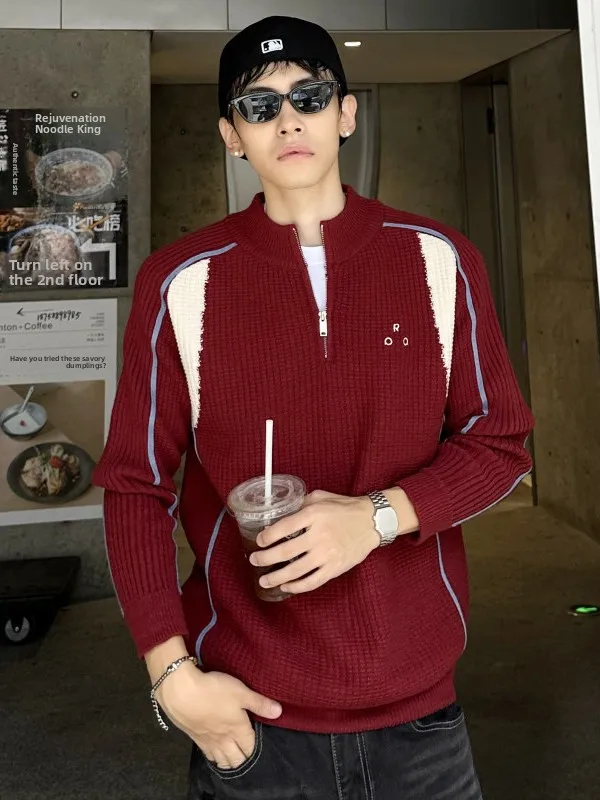 American Sle Color Blo Knitted Sweater Men's Autumn f High Collar Zipper Top Retro Loose Casual Outerwear
American Sle Color Blo Knitted Sweater Men's Autumn f High Collar Zipper Top Retro Loose Casual Outerwear