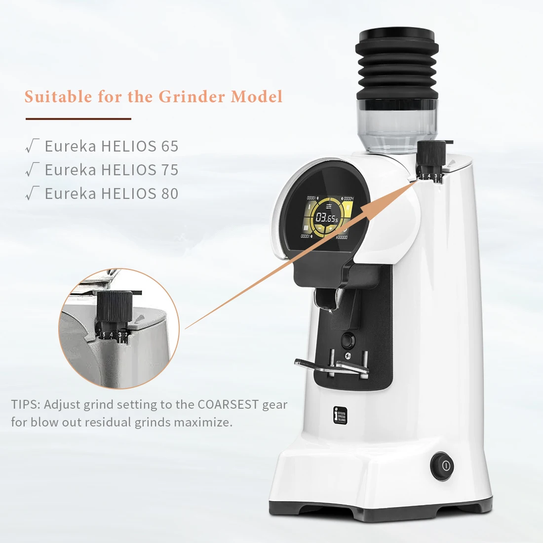 CAFEMASY Coffee Grinder Single Dose Hopper Bean bin Blowing Cleaning Tool With Bean Scoop for Eureka ZENITH 65E / HELIOS 65
CAFEMASY Coffee Grinder Single Dose Hopper Bean bin Blowing Cleaning Tool With Bean Scoop for Eureka ZENITH 65E / HELIOS 65