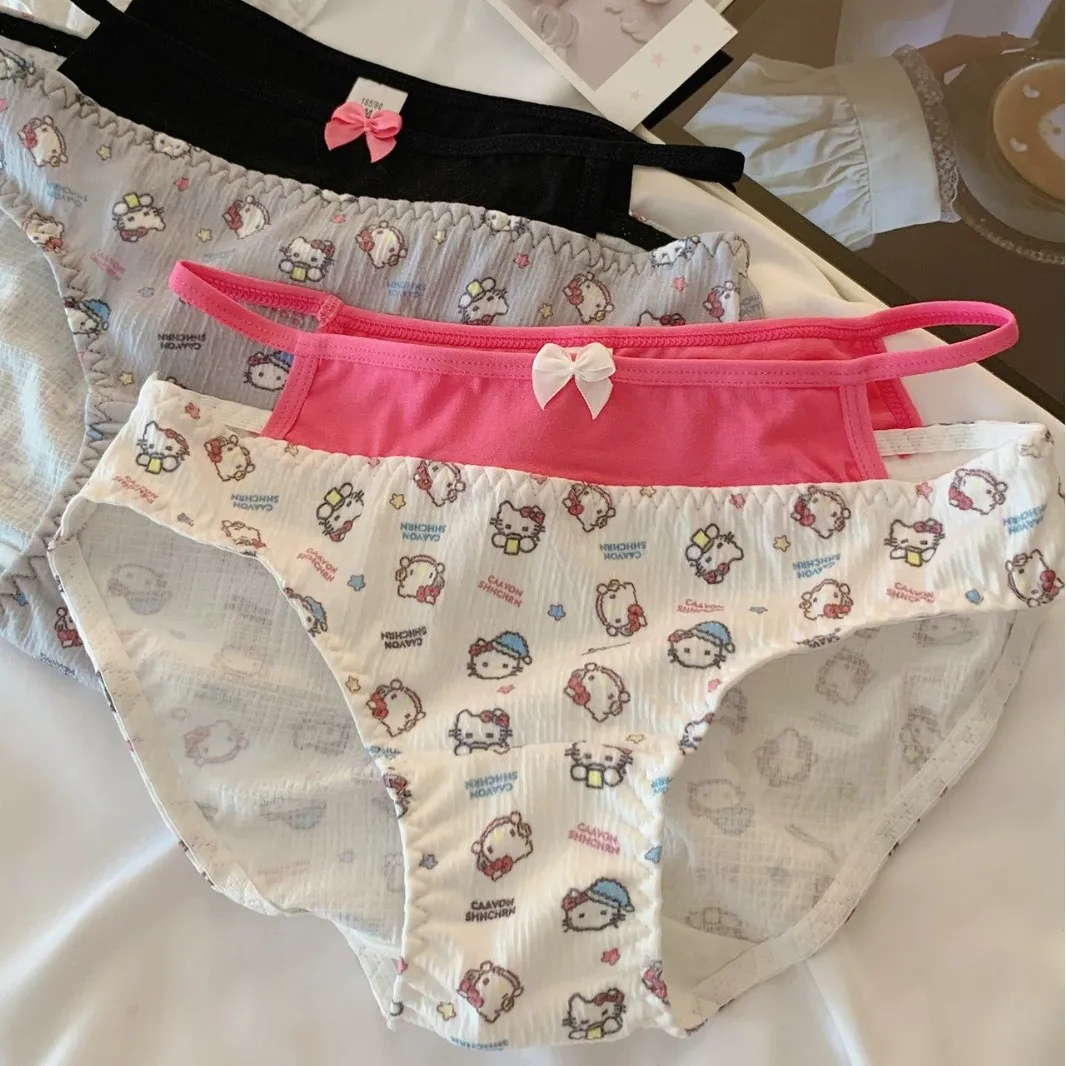 New Hello Kitty Underwear Sweet and Spicy Waist Underwear for Girls Butterfly Bow Triangle Pants as a Gift for Girls
New Hello Kitty Underwear Sweet and Spicy Waist Underwear for Girls Butterfly Bow Triangle Pants as a Gift for Girls