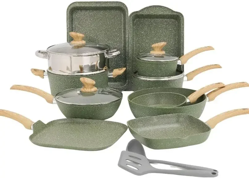 MAISON ARTS 17-Piece Pots and Pans Set - Kitchen Cookware Sets with Nonstick Stone Coating, Suitable for Induction
MAISON ARTS 17-Piece Pots and Pans Set - Kitchen Cookware Sets with Nonstick Stone Coating, Suitable for Induction
