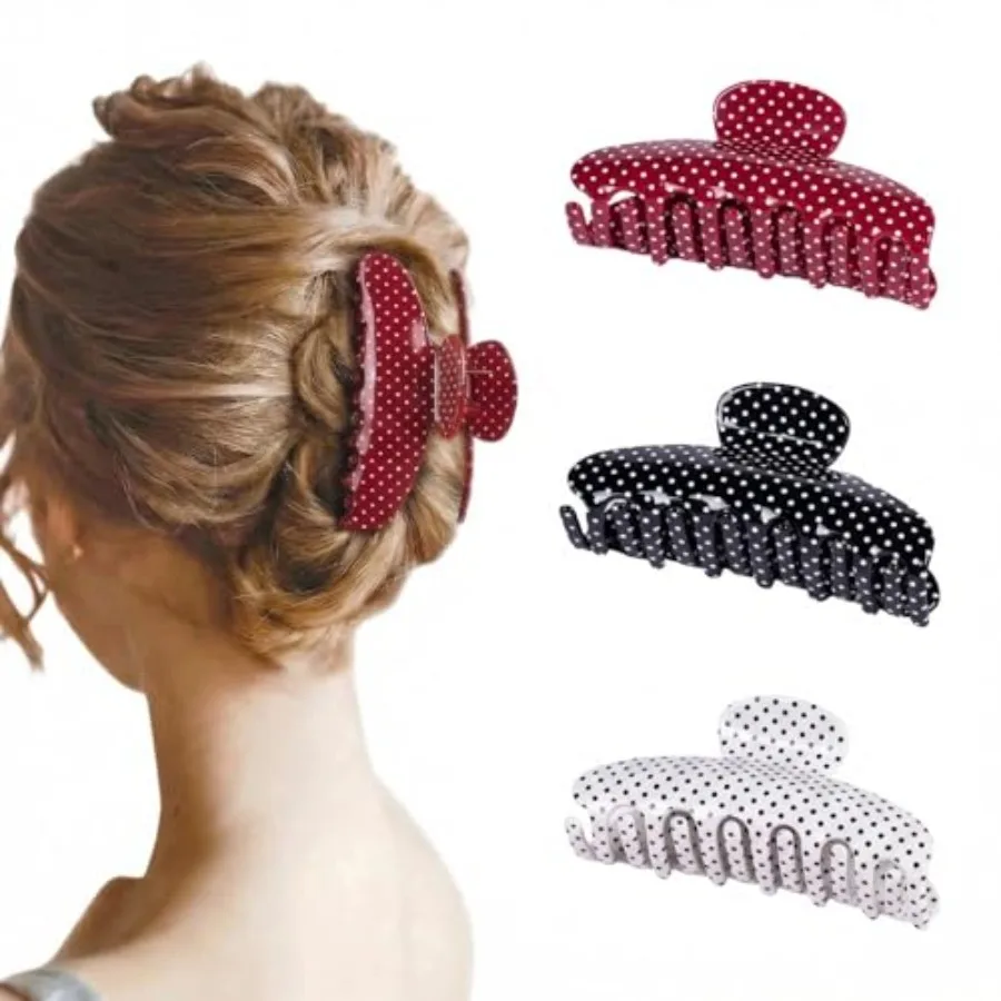 3 Pack Polka Dot Hair Claw Clips for Women Medium Red Polka Dots Claw Clips Hair Clips for Thin or Thick Hair Non Slip Strong H
3 Pack Polka Dot Hair Claw Clips for Women Medium Red Polka Dots Claw Clips Hair Clips for Thin or Thick Hair Non Slip Strong H