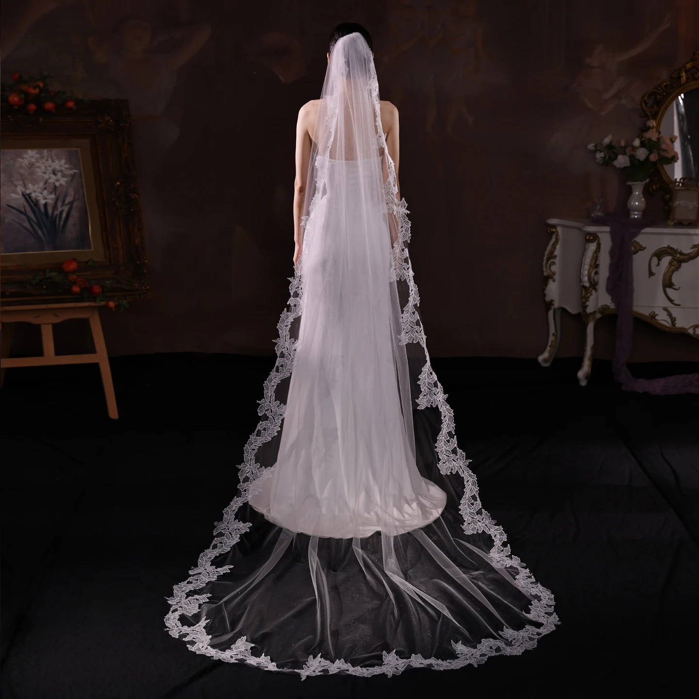 V543 Свадебный головной убор с длинной кружевной отделкой, однослойный аксессуар для свадебного платья для помолвки, фотосессий и церемоний на открытом воздухе
V543 Свадебный головной убор с длинной кружевной отделкой, однослойный аксессуар для свадебного платья для помолвки, фотосессий и церемоний на открытом воздухе