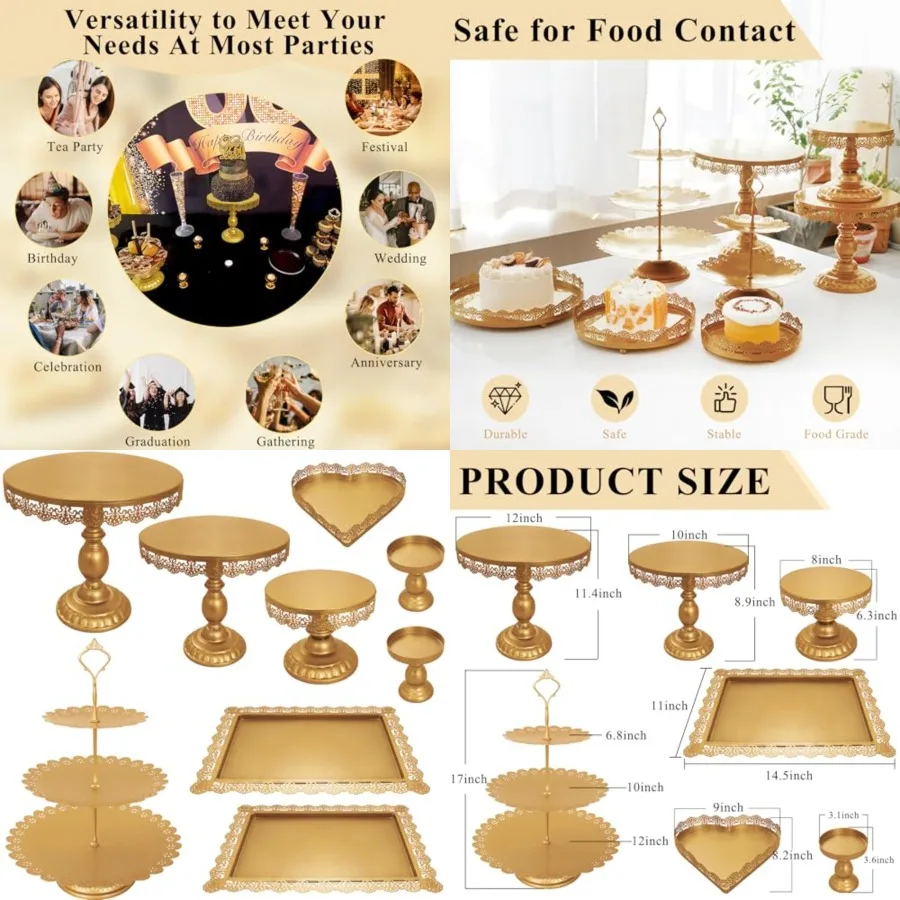 Set of 9 Cake Stands Metal Cupcake Stand Set Multiple Styles Candy Fruit Display Tower Dessert Plate Cake Serving Tray for Birt
Set of 9 Cake Stands Metal Cupcake Stand Set Multiple Styles Candy Fruit Display Tower Dessert Plate Cake Serving Tray for Birt