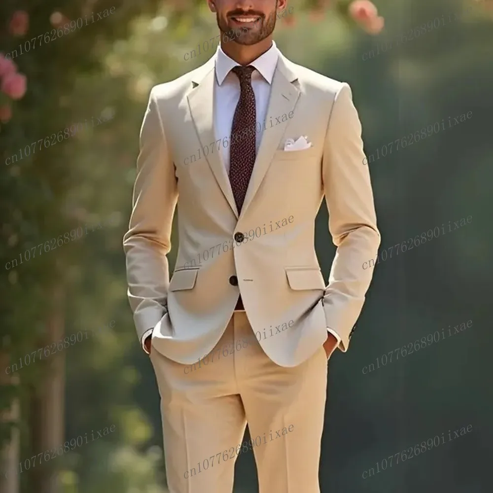 New Beige Formal Occasion Men Suit Groom Groomsman Wedding Party Prom Business Male Tuxedos 2 Piece Set Blazer Pants
New Beige Formal Occasion Men Suit Groom Groomsman Wedding Party Prom Business Male Tuxedos 2 Piece Set Blazer Pants