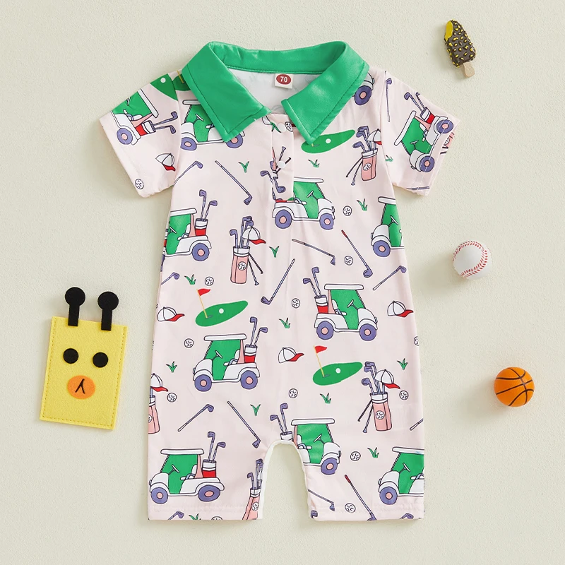 Summer Newborn Baby Clothes Infant Boys Romper Golf Print Short Sleeve Turn Down Collar Jumpsuit Playsuit Toddler Clothing
Summer Newborn Baby Clothes Infant Boys Romper Golf Print Short Sleeve Turn Down Collar Jumpsuit Playsuit Toddler Clothing