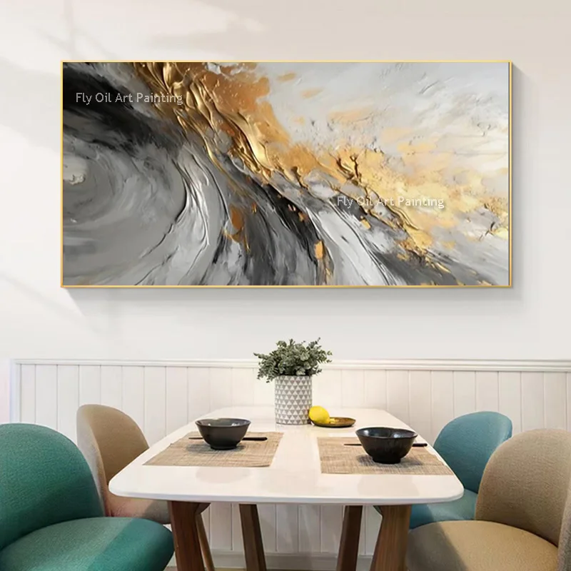 Gray And Golden Abstract Thick Canvas Oil Painting Original Design Hand Drawn Gold Foil Wall Art Decor For Living Room Hall
Gray And Golden Abstract Thick Canvas Oil Painting Original Design Hand Drawn Gold Foil Wall Art Decor For Living Room Hall