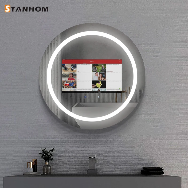 STANHOM Bathroom Waterproof Smart TV LED Vanity Mirror With APPs 
STANHOM Bathroom Waterproof Smart TV LED Vanity Mirror With APPs