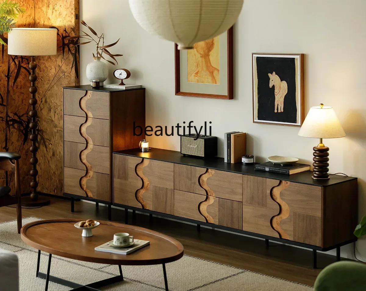 Asmt56Medieval solid wood living room storage locker TV cabinet combination black walnut parquet cabinet
Asmt56Medieval solid wood living room storage locker TV cabinet combination black walnut parquet cabinet