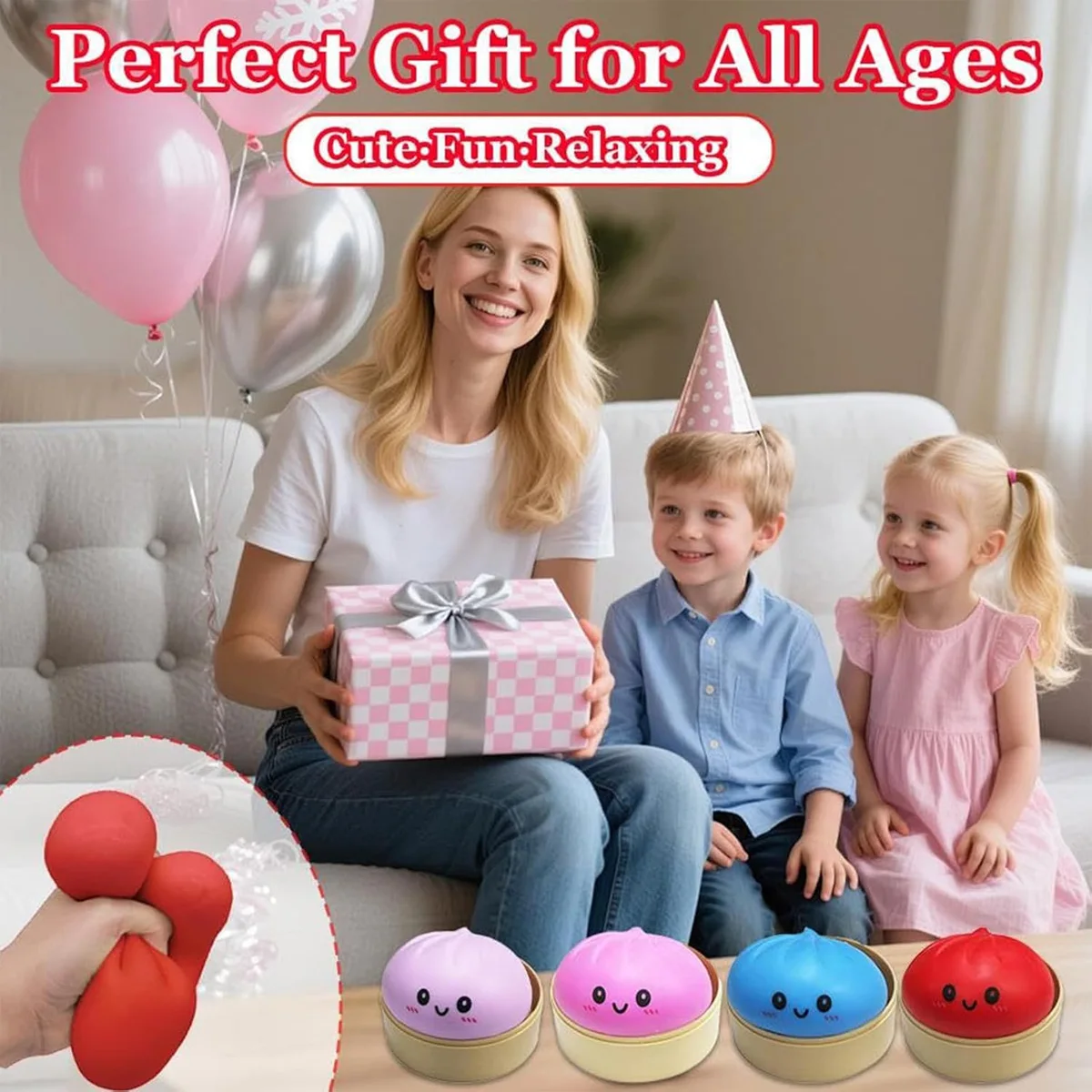 Cute Simulated Dumpling Shape Slow Rebound Decompression Ball Reusable Soft Squeeze Gift Office Home Decor Gift
Cute Simulated Dumpling Shape Slow Rebound Decompression Ball Reusable Soft Squeeze Gift Office Home Decor Gift