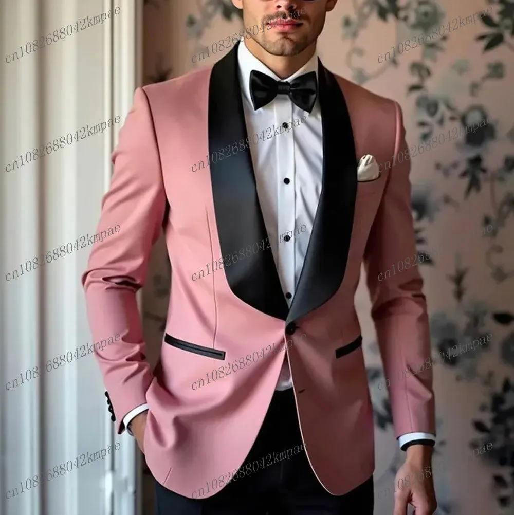 New Pink And Black Men Suit Formal Occasion Groom Groomsman Wedding Party Prom Male Business Tuxedos 2 Piece Blazer Pants
New Pink And Black Men Suit Formal Occasion Groom Groomsman Wedding Party Prom Male Business Tuxedos 2 Piece Blazer Pants