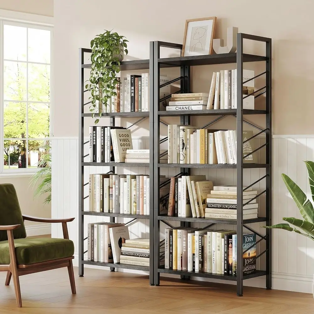 5 Tier Bookshel, Industrial Tall Bookcase, ern Display Book Shel with Metal e and Sidebars or Bedroom, Living Room and
5 Tier Bookshel, Industrial Tall Bookcase, ern Display Book Shel with Metal e and Sidebars or Bedroom, Living Room and