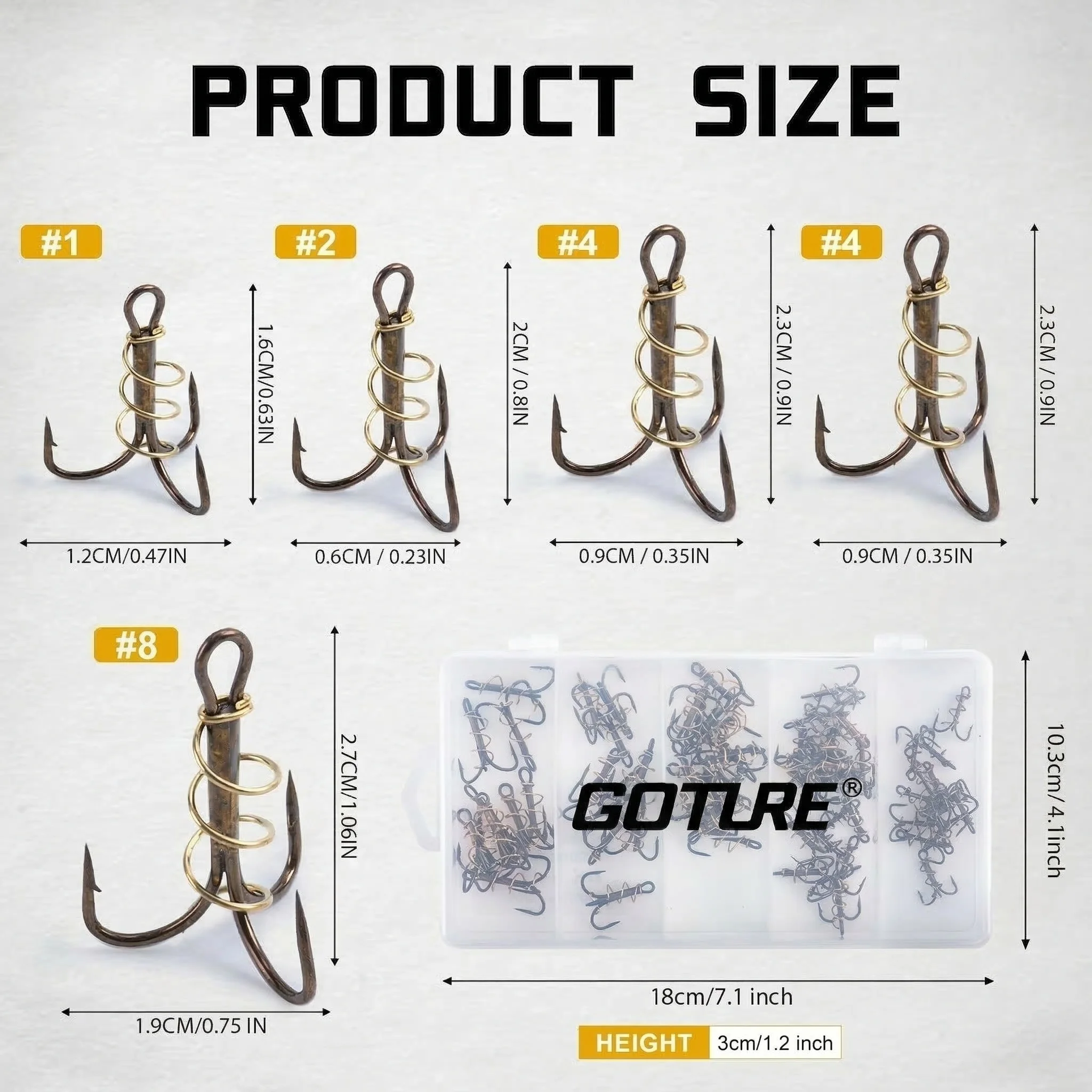 Тройные рыболовные крючки Goture с пружиной, 60 шт., из высокоуглеродистой стали, устойчивые к ржавчине, острые, набор для пресноводной и морской рыбалки
Тройные рыболовные крючки Goture с пружиной, 60 шт., из высокоуглеродистой стали, устойчивые к ржавчине, острые, набор для пресноводной и морской рыбалки