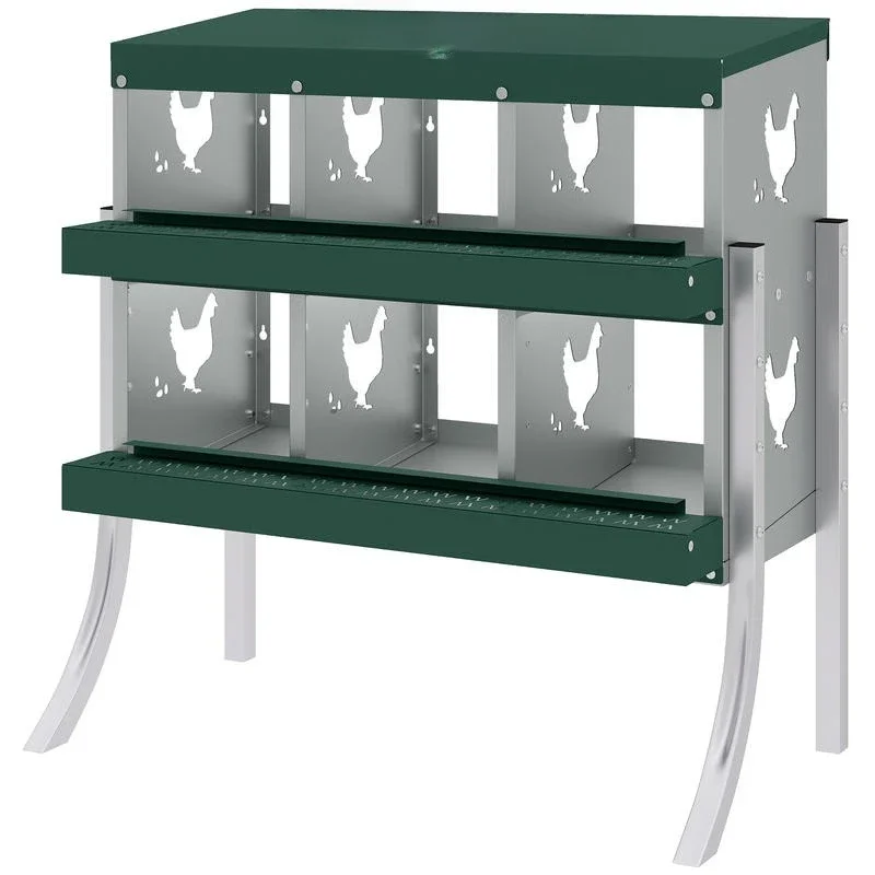 Chicken Nesting Boxes, 6 Compartment Steel Nesting Boxes for Chickens, Wall Mount Egg Laying Boxes with Vented Holes
Chicken Nesting Boxes, 6 Compartment Steel Nesting Boxes for Chickens, Wall Mount Egg Laying Boxes with Vented Holes