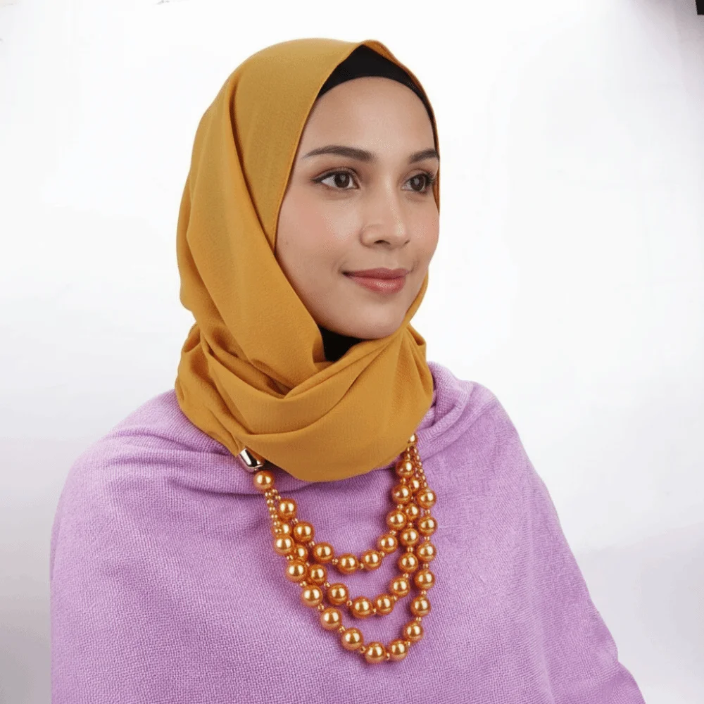 Chiffon Scarf Necklace Jewelry Two-in-one Layered Pearl Pendant Hijab Bohemian Skin-friendly Chiffon Head Wrap Party
Chiffon Scarf Necklace Jewelry Two-in-one Layered Pearl Pendant Hijab Bohemian Skin-friendly Chiffon Head Wrap Party