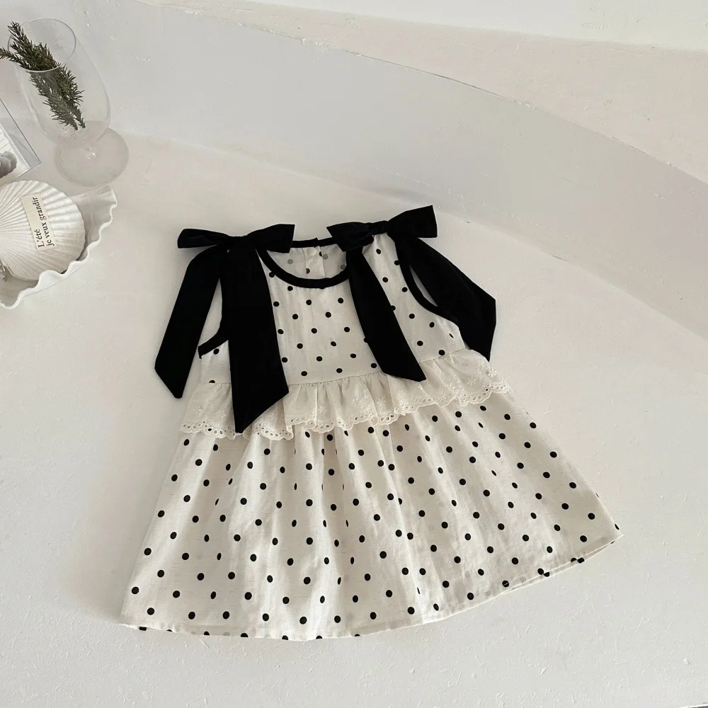MILANCEL Summer Baby Dress 6-24M Sweet Dots Bow Toddler Pinafore Dress Loose Korean Infant Clothes Girls Lace Sleeveless Dress
MILANCEL Summer Baby Dress 6-24M Sweet Dots Bow Toddler Pinafore Dress Loose Korean Infant Clothes Girls Lace Sleeveless Dress