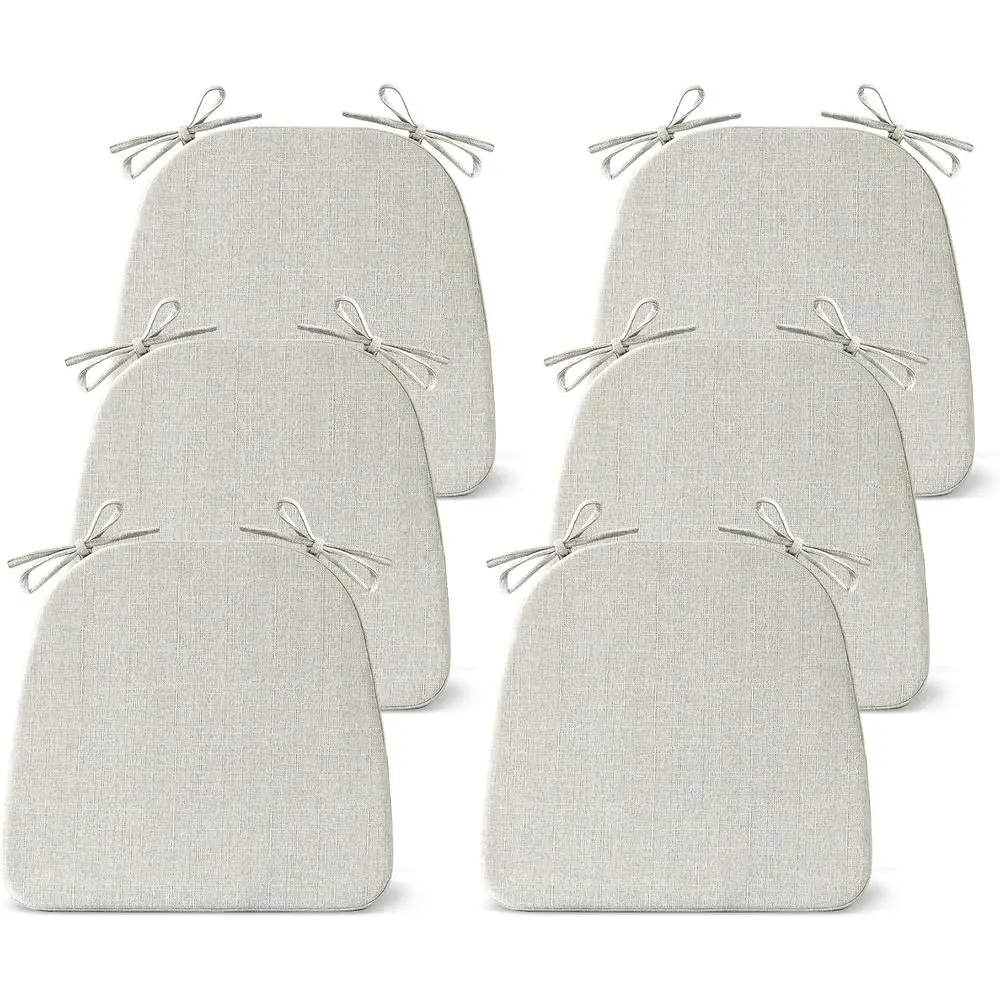 Set of 6 Non-Slip Kitchen Chair Cushions, 17 x 16 x 2, Tied Seat Pads for Indoor Dining, Beige
Set of 6 Non-Slip Kitchen Chair Cushions, 17 x 16 x 2, Tied Seat Pads for Indoor Dining, Beige