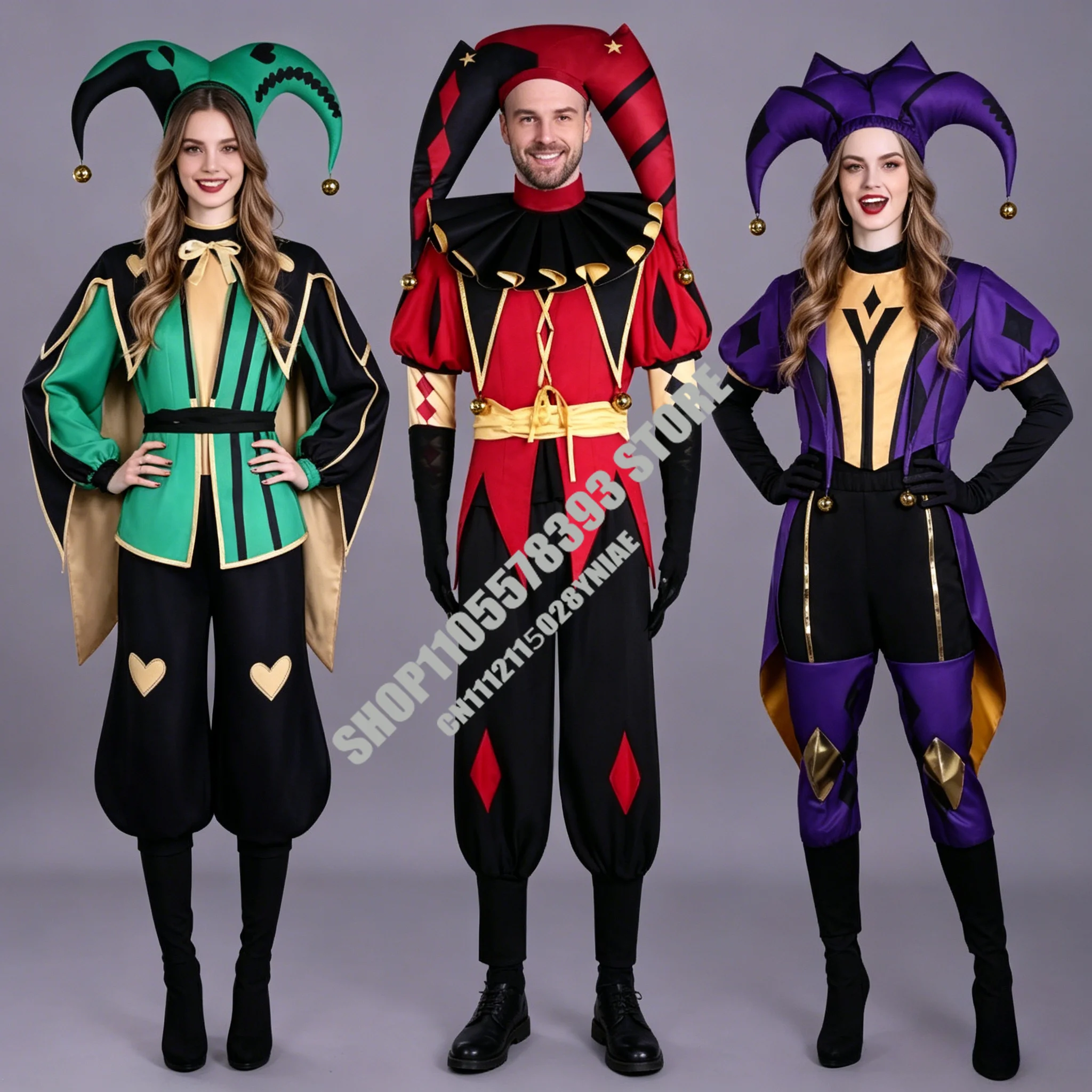 The Freak Circus Harlequin Clown Costume Full Set Pierrot Jester Unisex Cosplay Outfit Halloween Carnival Fancy Dress Jumpsuit
The Freak Circus Harlequin Clown Costume Full Set Pierrot Jester Unisex Cosplay Outfit Halloween Carnival Fancy Dress Jumpsuit
