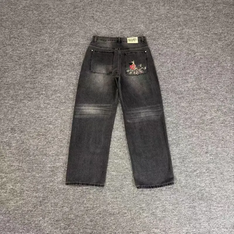 Retro American Street Sle Embroidered Bass Pond Waed Jeans Loose Straight Leg Wide Leg Men's Faionable Denim Pants
Retro American Street Sle Embroidered Bass Pond Waed Jeans Loose Straight Leg Wide Leg Men's Faionable Denim Pants