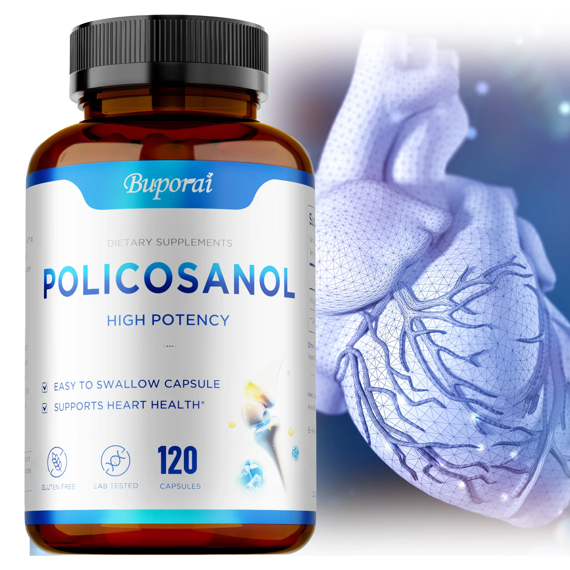Policosanol Capsules - Antioxidant, Blood Circulation, Reduce Leg Pain, Support Joint Health,Maintain Healthy Cholesterol Levels
Policosanol Capsules - Antioxidant, Blood Circulation, Reduce Leg Pain, Support Joint Health,Maintain Healthy Cholesterol Levels