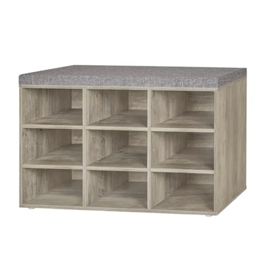 Shoe Bench 9 Cubbies Shoe Organizer for Entryway Storage Bench with Cushion Cubby Shoe Rack with Adjustable Shelves for Living
Shoe Bench 9 Cubbies Shoe Organizer for Entryway Storage Bench with Cushion Cubby Shoe Rack with Adjustable Shelves for Living