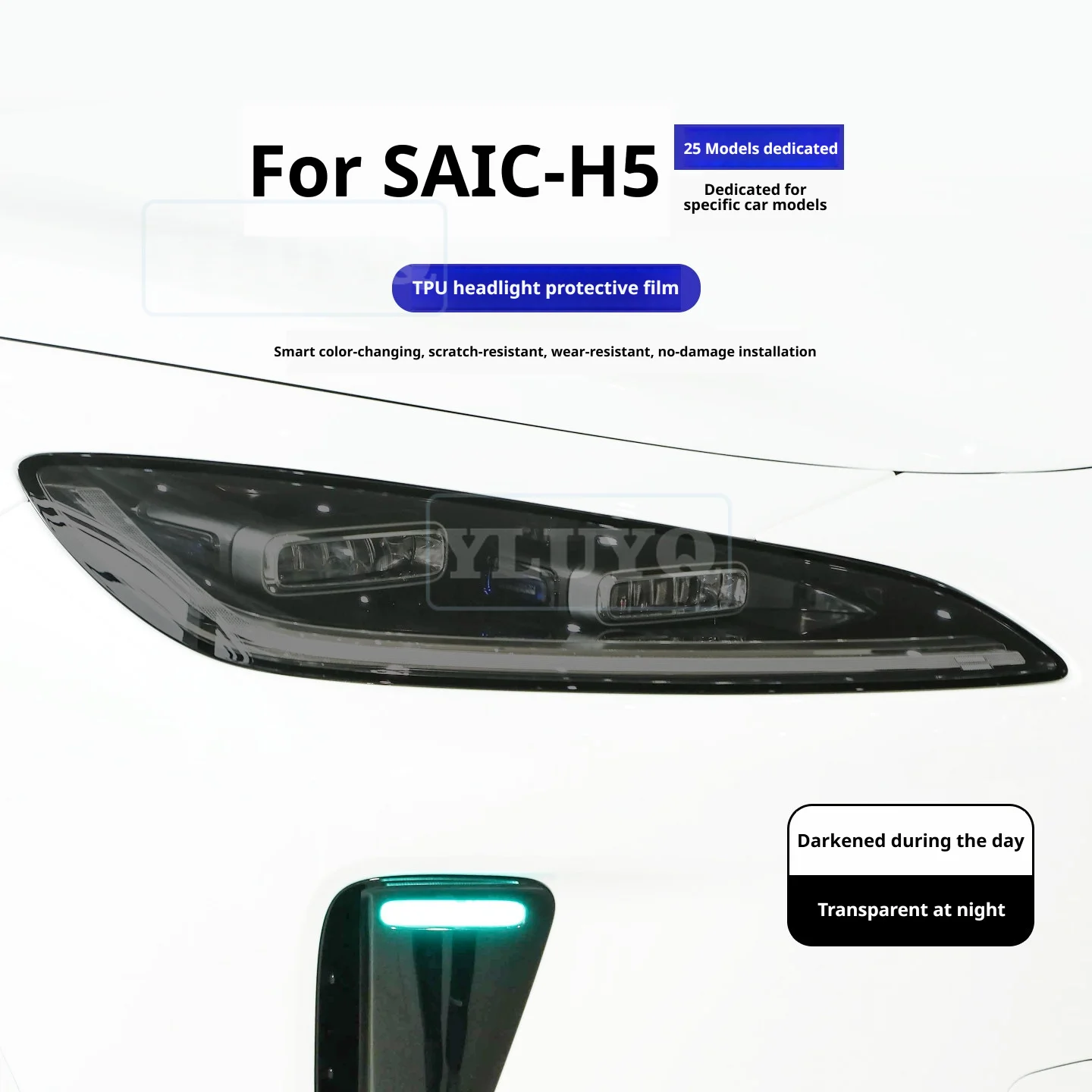 For SAIC H5 light-controlled color-changing headlight film, front and rear light film, TPU taillight film, car sticker
For SAIC H5 light-controlled color-changing headlight film, front and rear light film, TPU taillight film, car sticker