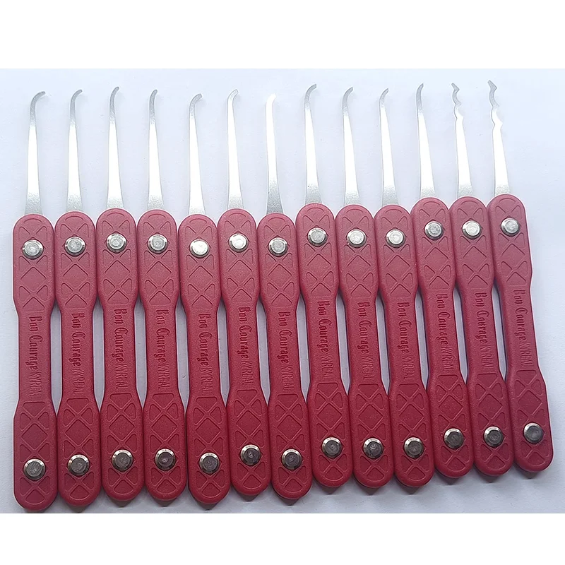 Update Version Bon Courage Kyreal Red Handle 13PCS Hooks Stainless Steel 0.5MM Thickness Plug 7 Tension Tool Locksmith Tools
Update Version Bon Courage Kyreal Red Handle 13PCS Hooks Stainless Steel 0.5MM Thickness Plug 7 Tension Tool Locksmith Tools