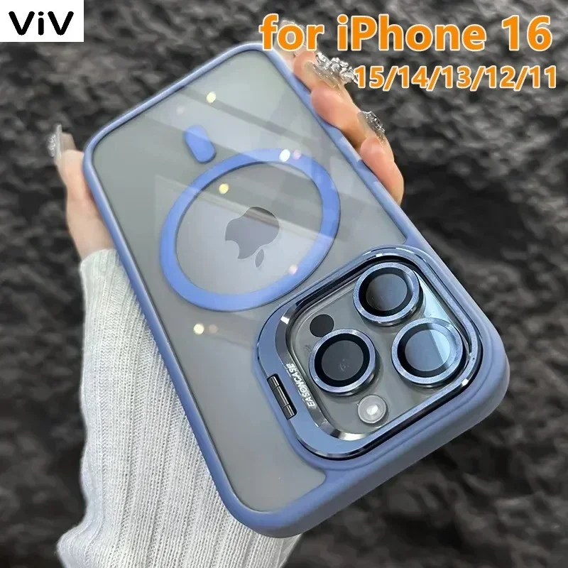 Metal Camera Lens Holder Stand Case for iPhone 16 15 14 Plus 13 12 11 Pro Max Transparent Case for Magsafe Magnetic Phone Cover
Metal Camera Lens Holder Stand Case for iPhone 16 15 14 Plus 13 12 11 Pro Max Transparent Case for Magsafe Magnetic Phone Cover