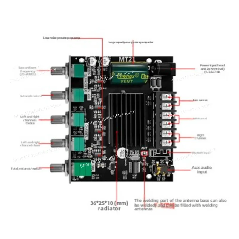 ZK-MT21 50 Вт * 2 + 100 Вт 2,1-канальный, модуль цифрового усилителя мощности Bluetooth, сабвуфер с верхним весом высокого и низкого тона
ZK-MT21 50 Вт * 2 + 100 Вт 2,1-канальный, модуль цифрового усилителя мощности Bluetooth, сабвуфер с верхним весом высокого и низкого тона