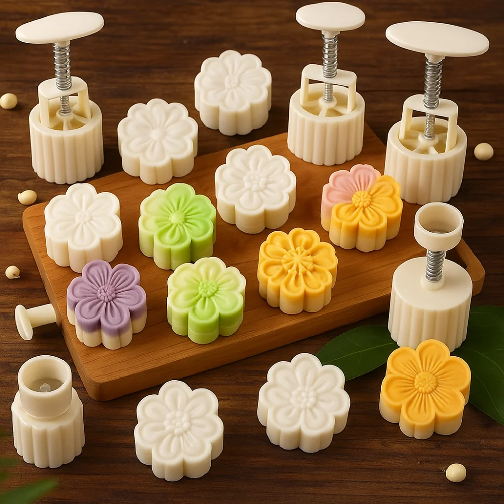 3D Mooncake Mold Hand-pressed Flower-shaped Cookie Stamp Mould Mini Size Reusable Pastry Making Tools Mid-Autumn Festival
3D Mooncake Mold Hand-pressed Flower-shaped Cookie Stamp Mould Mini Size Reusable Pastry Making Tools Mid-Autumn Festival