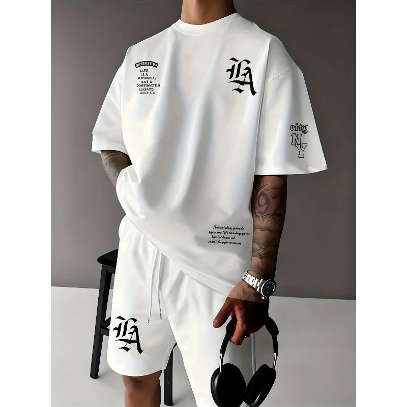 Мужская мода Лос-Анджелес с буквенным узором 3D-печать Повседневная футболка с короткими рукавами и шорты Комплект городской уличный спортивный стиль Дизайн
Мужская мода Лос-Анджелес с буквенным узором 3D-печать Повседневная футболка с короткими рукавами и шорты Комплект городской уличный спортивный стиль Дизайн