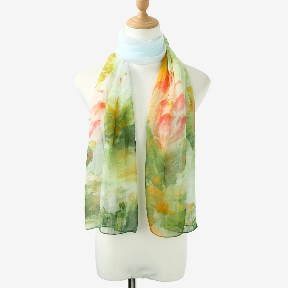 Новый шелковый шарф с принтом лотоса, элегантные шали в корейском стиле, длинные длинные накидки для женщин
Новый шелковый шарф с принтом лотоса, элегантные шали в корейском стиле, длинные длинные накидки для женщин