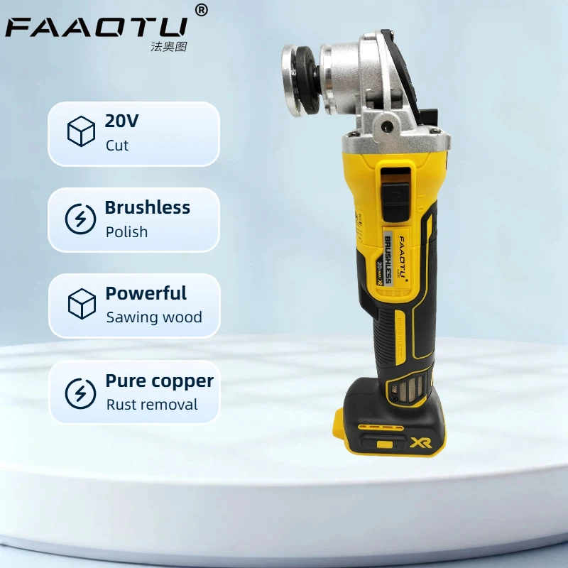 FAAOTU DCG405 125mm flat head angle grinder bare machine tool cutting machine brushless power tools Suitable for DW battery
FAAOTU DCG405 125mm flat head angle grinder bare machine tool cutting machine brushless power tools Suitable for DW battery