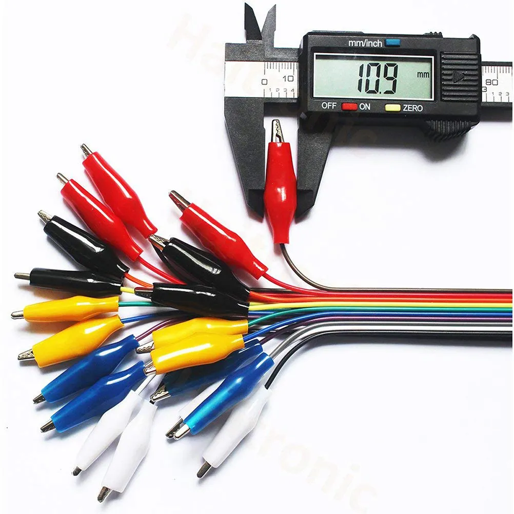 24Mm Alligator Clip to Jumper Wire 20Cm Pure Copper Test Lead with 10-Pin Male Female Connectors for Breadboard
24Mm Alligator Clip to Jumper Wire 20Cm Pure Copper Test Lead with 10-Pin Male Female Connectors for Breadboard