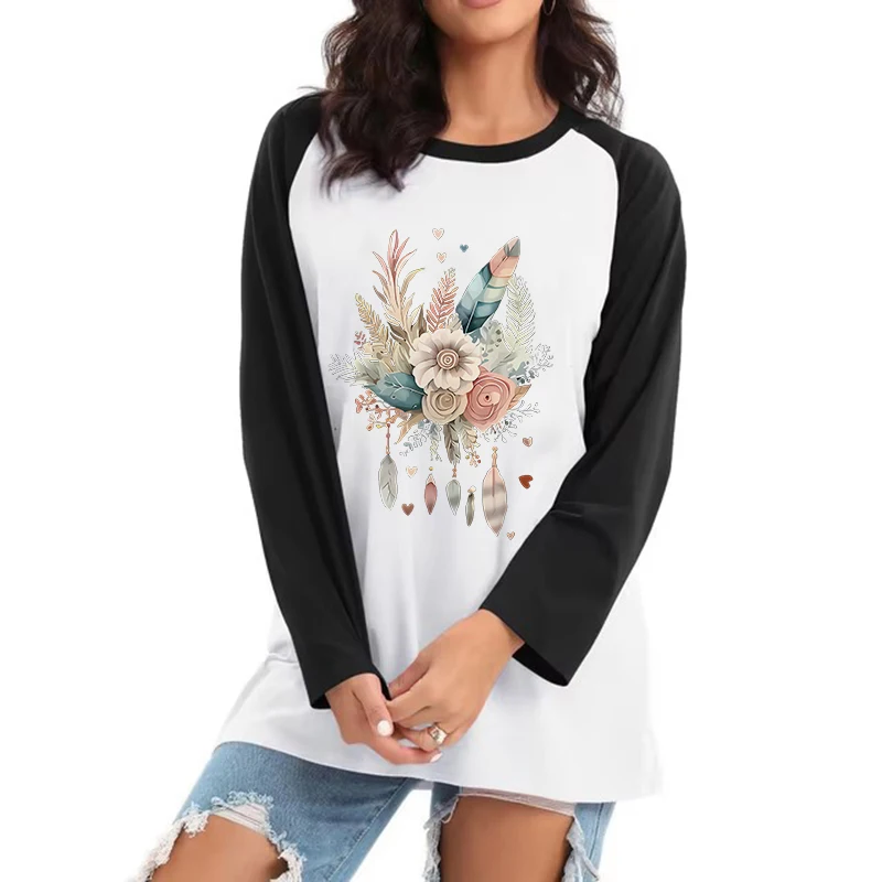 Hot Sale Art Flower Feather Print T-shirt Long Sleeve Crew Neck Casual T Shirt All Seasons Women's T-shirt Clothing Tops Tees
Hot Sale Art Flower Feather Print T-shirt Long Sleeve Crew Neck Casual T Shirt All Seasons Women's T-shirt Clothing Tops Tees