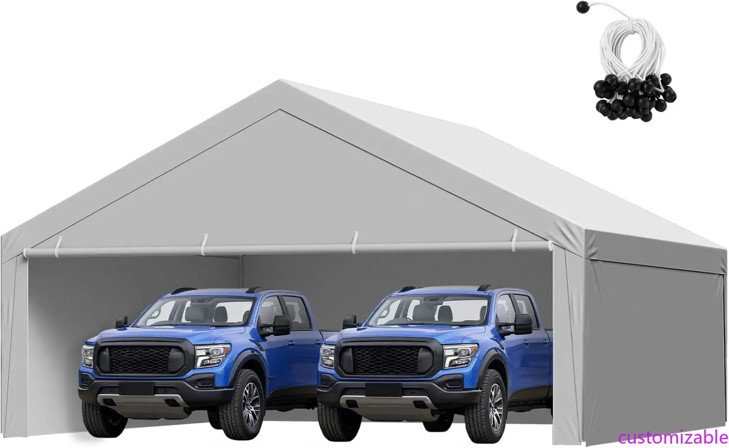 20 x 20 ft Potable Garage Tent Top Tarp with Sidewalls, UV-Resistant & Waterproof, Heavy Duty Car Shelter Tarp with
20 x 20 ft Potable Garage Tent Top Tarp with Sidewalls, UV-Resistant & Waterproof, Heavy Duty Car Shelter Tarp with