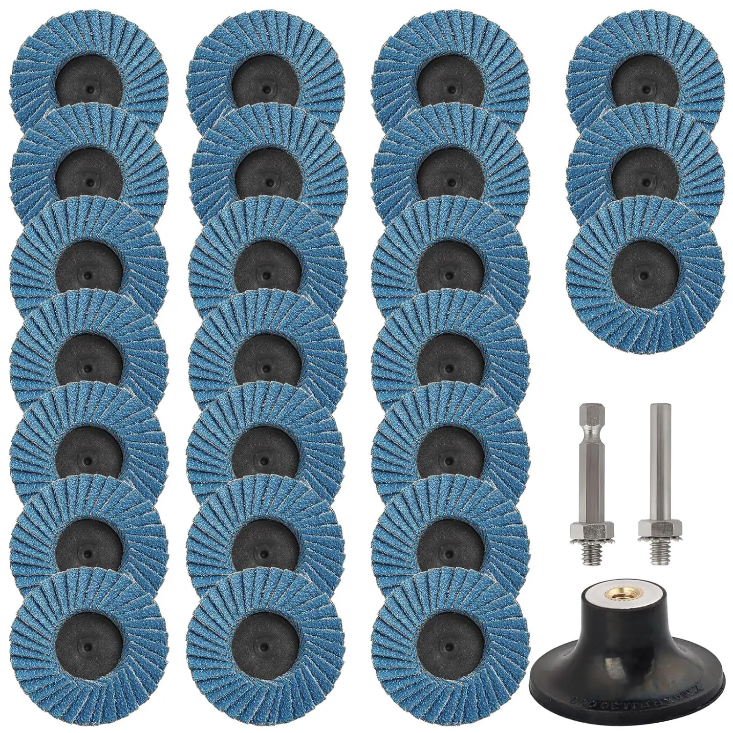 24-Piece 2-Inch Flap Disc Set with Holder, 40-120 Grit for Die Grinders
24-Piece 2-Inch Flap Disc Set with Holder, 40-120 Grit for Die Grinders