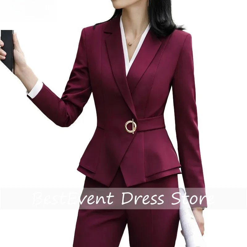 High Quality Winter Suit For Women Pant Sets Formal Long Sleeve Slim Blazer and Trousers Office Ladies Work Wear Customized
High Quality Winter Suit For Women Pant Sets Formal Long Sleeve Slim Blazer and Trousers Office Ladies Work Wear Customized