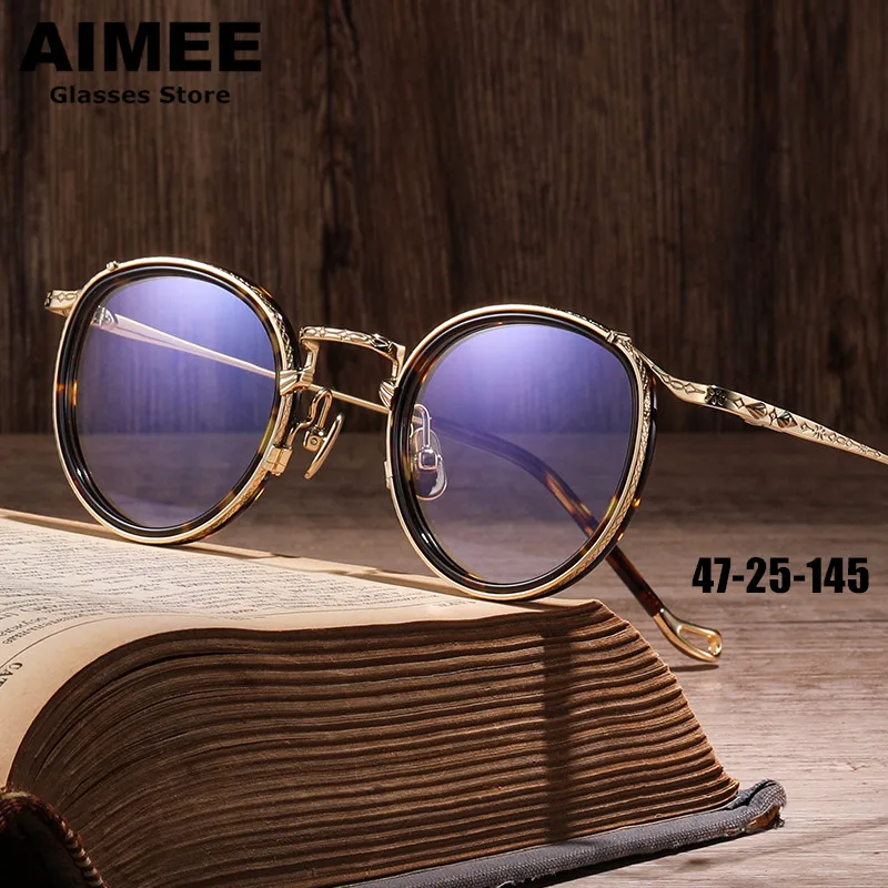 Vintage Round Titanium Ultralight Glasses Frame Handmade Men's Prescription Eyeglasses Women Fashion Trend Spectacles Frames New
Vintage Round Titanium Ultralight Glasses Frame Handmade Men's Prescription Eyeglasses Women Fashion Trend Spectacles Frames New
