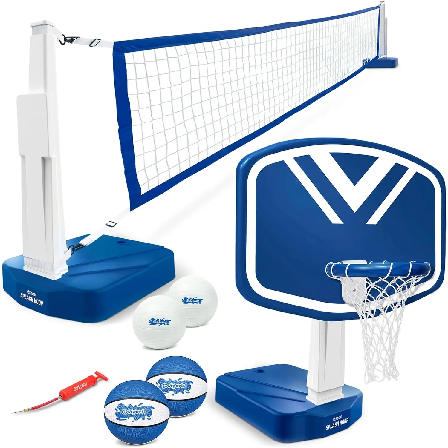2-in-1 Pool Basketball Hoop and Volleyball Net Combo Game Set
2-in-1 Pool Basketball Hoop and Volleyball Net Combo Game Set