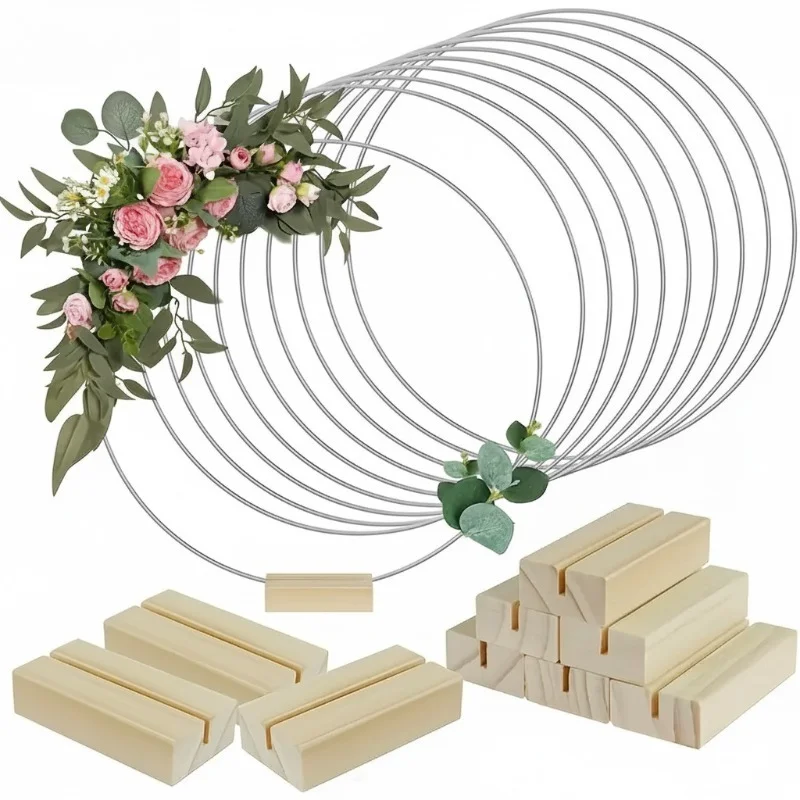 10 наборов для создания цветочных венков: серебристые металлические кольца 20-25 см и деревянные основания, многоразовые обручи для свадебных гирлянд и декора стола
10 наборов для создания цветочных венков: серебристые металлические кольца 20-25 см и деревянные основания, многоразовые обручи для свадебных гирлянд и декора стола