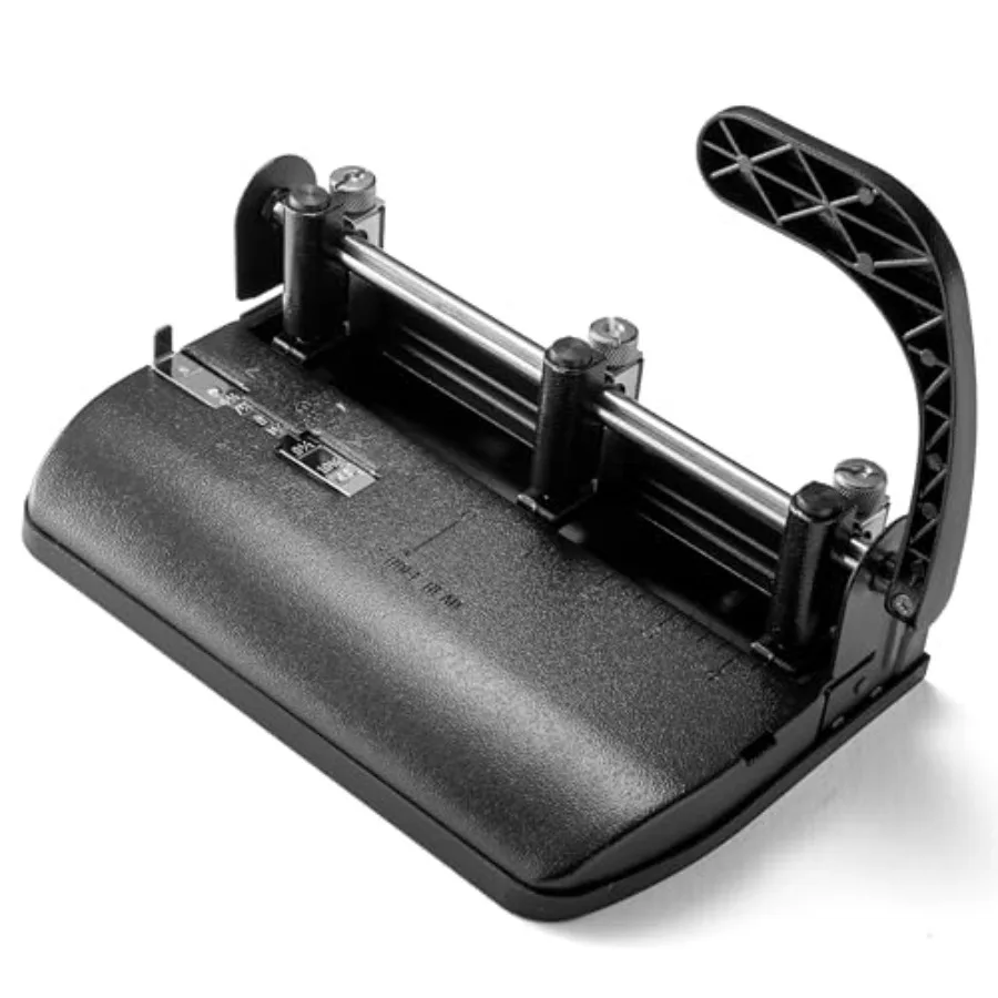 Adjustable 3-Hole Punch, Medium Duty, 32-Sheet Capacity, Adjustable Paper Guide, Ergonomic Handles and Easy Clean Chip Tray, Bl
Adjustable 3-Hole Punch, Medium Duty, 32-Sheet Capacity, Adjustable Paper Guide, Ergonomic Handles and Easy Clean Chip Tray, Bl